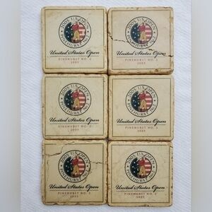 SET of 6 Pinehurst Number #2 2005 US Open Tumbled Marble Coasters